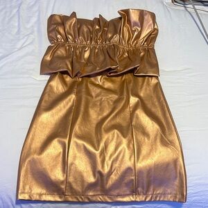 Glam Gold Strapless Dress